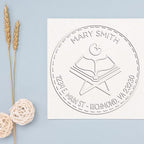Custom Name and Address Paper Embosser - Personalized Envelope Seal Stamp for Islamic Bookstore Owners, Customized Name & Address Embosser for Elegant Stationery, 1-5/8 Size, Mailing Stamp - Image 6