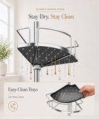 ALLZONE Two-Tone Corner Shower Caddy Tension Pole for Bath Shampoo Storage - Image 4
