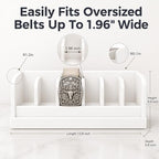 MinBoo Bamboo Belt Rack, 6-Compartment Belt Organizer and Displayer for Closet and Drawer, Men and Women (White) - Image 3