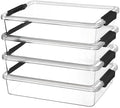 Vtopmart 4 Pack 6 Qt Plastic Storage Bins with Lids, Sensory Bins, Black by Vtopmart