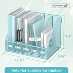 SUPEASY Desk Organizers Metal Desk Magazine File Holder with 5 Vertical Compartments Rack File Organizer for Office Desktop, Classroom, Home Workspace, Blue - Image 3