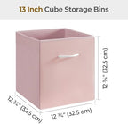 StorageWorks Pink Storage Cubes, 13x13 Leather Cube Organizer Bins, 4-Pack - Image 2