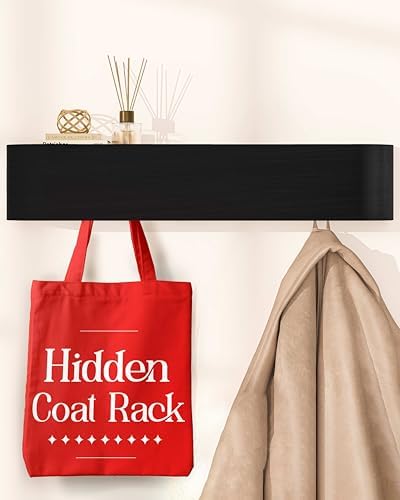 OLEEK wall Coat Rack - wall Shelf with Hooks - entryway Hooks - entryway Shelf - Modern Coat Rack - Wooden Coat Rack wall Mount for Home Decor - Wooden Mount for Home Decor - Coat Hanger Wall Mount by OLEEK