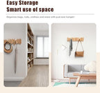 Coat Rack Wall Mount Piano Flip Down Wall Hook Rack 5 Hooks Beech - Image 3
