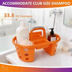 SIMPLYKLEEN Large Shower Caddy Portable 2PC - Made in USA Plastic Jumbo Size Dorm Storage Candy Tote with Handle Shower Organizer for Bathroom, Pantry, Kitchen, College Dorm, Orange/Purple - Image 6
