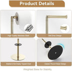 BGL Freestanding Toilet Paper Holder, Tissue Holder On Floor with Reserve Storage Paper Rolls, Roll Paper Holder Standing On Floor (Polished Gold) - Image 5