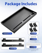 jojofuny Under Desk Keyboard Tray, Slide-Out Drawer with Pen Organizer - Image 5