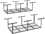 FLEXIMOUNTS 3x8 Overhead Garage Ceiling Storage Rack, 2 Pack, Black by FLEXIMOUNTS