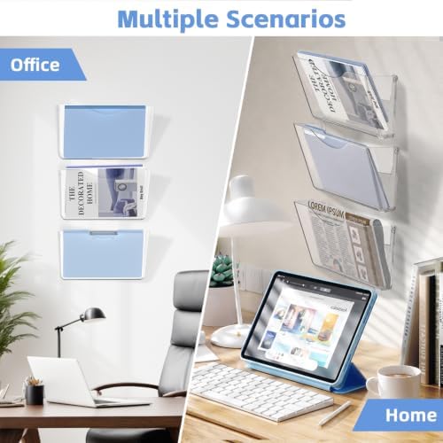 Clear Acrylic Wall File Holder, 6 Pack Wall Mount Single Pocket Organizer - Image 6