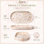 2 Pcs Capiz Shell Decorative Tray Mother of Pearl Tray,Oval - Image 2
