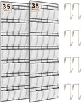 dodowin Over Door Shoe Organizers, 2 Pack, 35 Pockets Each, White by dodowin