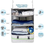 Grand Fusion Stow-N-Go Hanging Travel Shelves, Packing Organizer for Luggage. Carry on Closet for Suitcase. Expandable Packing Cube. Travel Essentials. (Light Gray - XL, XL = (L) 17.7" x (W) 11.8") - Image 3