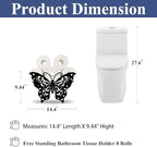 Cute Butterfly Toilet Tissue Holder,Animal Paper Holders,Decorative Metal Papers Holder,Funny Toilet Animal Storage for Bathrooms,Bathroom Paper Organizer for Extra 8 Rolls Free Standing Art Decor - Image 2