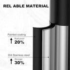 Toilet Paper Holder Free Standing, 25” H Stainless Steel Black Toilet Paper Stand, Weighted Base Floor Tissue Roll Holder for Bathroom,Toilet Roll Stand - Image 3