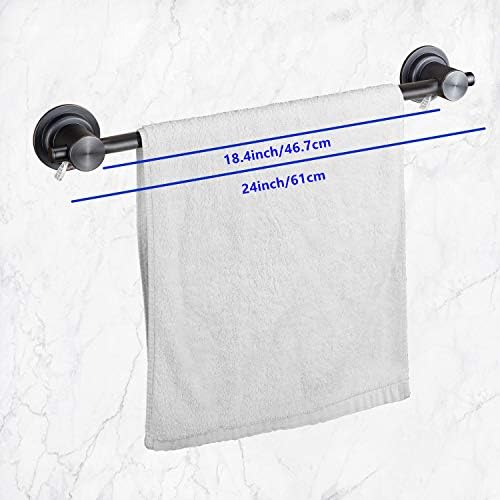 JiePai 24 inch Suction Cup Towel Bar,Towel Racks for Bath,Oil Rubbed Bronze - Image 2