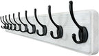 WEBI Coat Rack Wall Mount,38 9/16" Long,10 Hooks,Coat Hooks Wall Mounted Large Coat Hanger Wall Hooks for Hanging Coats,Clothes,Jacket,Hats,Entryway,Black/White by WEBI