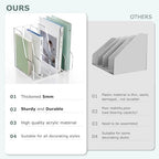 SANRUI Acrylic Desk Organizers, Clear Magazine File Holder, 5 Vertical Compartments A4 Folder Binder Holders Sorter, Office Desktop Workspace Organization Storage Rack for Office Home School - Image 7
