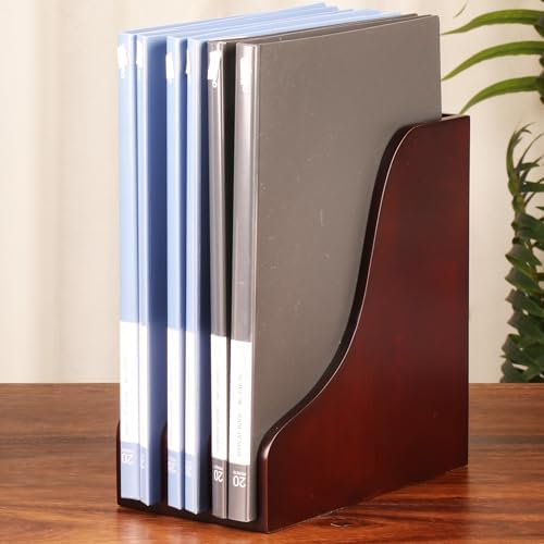 Solid Wood Vertical File Organizer, No Assembly Desk Mail Document Holder - Image 7