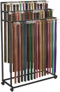 Yaocom Floor Mounted Belt Hanger, Metal Men Closet Display Stand Organizer with Wheels, Ties Scarf Rack Shawls Purse Shelf Storage Holder for Clothing Bedroom Store, 150 x 100 x 40 cm by Yaocom