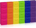 Hillban 24 Pcs Storage Cubes 11'' Collapsible Storage Bins Bulk, Multicolor by Hillban