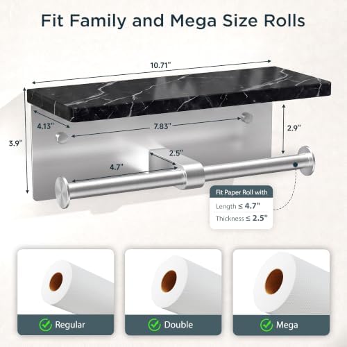 FORIOUS Toilet Paper Holder with Shelf, Commercial Toilet Paper Dispensers - Image 6