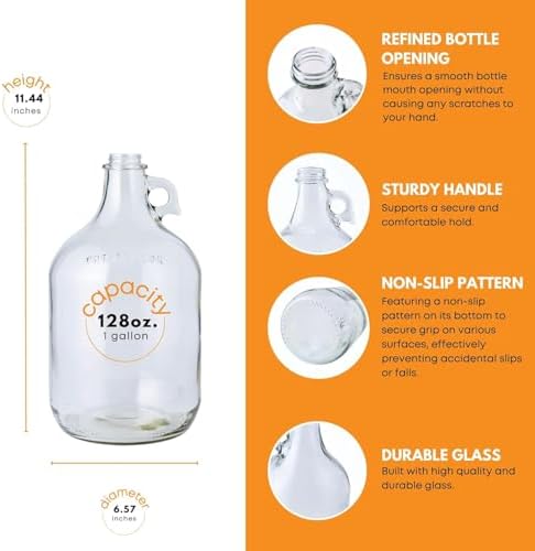 Glass Laundry Detergent Dispenser 4-Pack with Pumps | 1 Gallon Glass Jug - Image 3