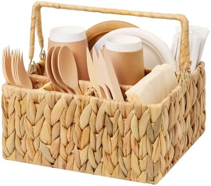 StorageWorks Wicker Silverware Organizer, Utensil Caddy for Parties by StorageWorks