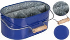 Alpha Living Home 4 -Section Galvanized Utensil Silverware Caddy - Farmhouse Organizer with 4 Compartments and Wooden Handle - Versatile Storage for Kitchen, Outdoor & Party Essentials (Blue) - Image 6