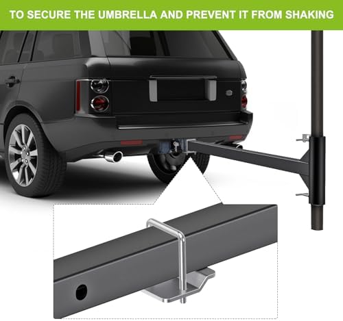 Dolibest Heavy-Duty Hitch Mount Umbrella Holder - Robust and Reliable Support for Large Patio and Outdoor Umbrellas(up to 2'' Poles) - Perfect for Road Trips, Tailgating, and Outdoor Gatherings - Image 3