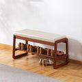 SOBIBO Solid Wood Shoe Bench, 2-Tier Wooden Entryway Bench, Modern Shoe Rack with Faux Leather Cushion for Hallway, Living Room (Gray, 31.5'') by SOBIBO