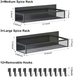 Aufworld Magnetic Spice Rack for Refrigerator, 6 Pack Magnetic Shelf, Fridge Magnet Organizer with Moveable 12 Hooks, Magnetic Fridge Shelf for Kitchen Organization and Storage (6 Pack) - Image 2