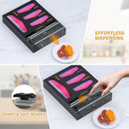 DALSHABET Bamboo Bag Organizer with Magnetic Closure, 6 In 1 Kitchen Drawer Foil and Plastic Wrap Dispenser with Cutter, Storage bag for Gallon, Quart, Sandwich, Snack Black - Image 6