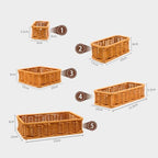 Drawer Organizers- Plastic Rattan Storage Trays for Bedroom, Bathroom, Kitchen, Office, Handwoven organizer, Waterproof and Easy Clean, 1 Set, Natural Color - Image 6