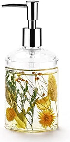 Locco Decor 5 Pieces Acrylic Liquid 4D Floating Motion Bathroom Vanity Accessory Set Garden Botanic Spring Plants Toothbrush Holder, Tumbler, Soap Dispenser, Soap Dish, Toiletbrush Holder Set - Image 3