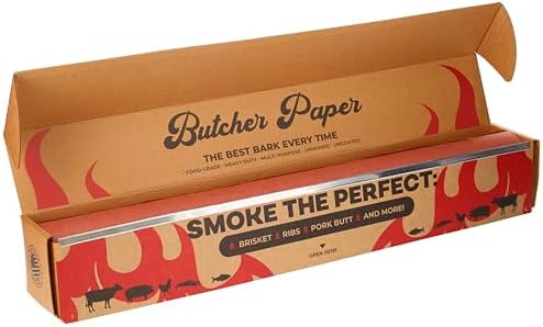 Bryco Goods Pink Butcher Paper Roll with Dispenser Box, 24" x 175' (2100”) Food-Grade Peach Butcher Paper for Smoker, BBQ, Grilling, Smoking Meat - USA Made - Unbleached, Uncoated and Unwaxed by BrycoGoods