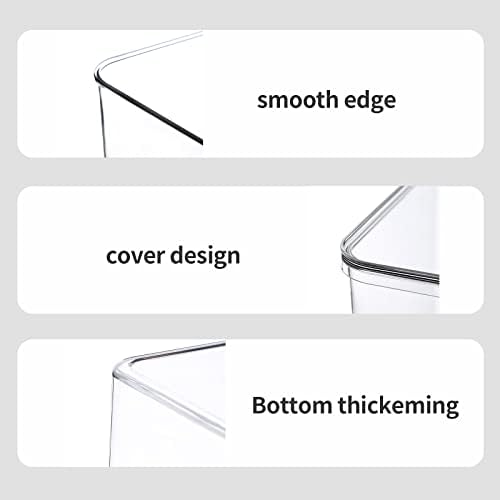 Storage Boxes, 5 Packs Transparent Food Organizer, Stackable Lidded Storage Bins (3 XL + 2M) - Image 5