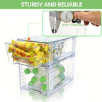 Small Stackable Clear Acrylic Storage Drawers(4 Pack) with Handles,Plastic Organizer Bins for Fridge Bathroom Kitchen Cabinet Pantry Coffee bar Undersink Office Closet Storage Bins - Image 6