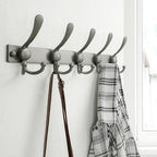 Dseap Coat Rack Wall Mount, Heavy Duty 12-Gauge Base vs Flimsy 1mm, Double-Thick Solid Anti-Snap Hooks, 16” Stud-Mount, Stainless Steel Hanger for Clothes Hat Entryway Closet, Grey, Pack of 2 - Image 5