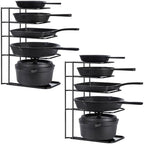 Toplife Heavy Duty Pan Organizer,Storgae Rack for Cast Iron Skillets 2 Pack by Toplife