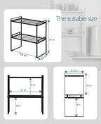 Shantton Cabinet Shelf Organizer, Pantry Shelf Rack, Black 16x8.3x9.5 - Image 3