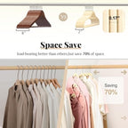 Velvet Hangers 50 Pack, S-Shaped and Stackable Felt Hanger(Ivory) - Image 6