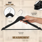 Utopia Home Wooden Hangers 30 Pack – Slim Suit Hangers Black - Image 2