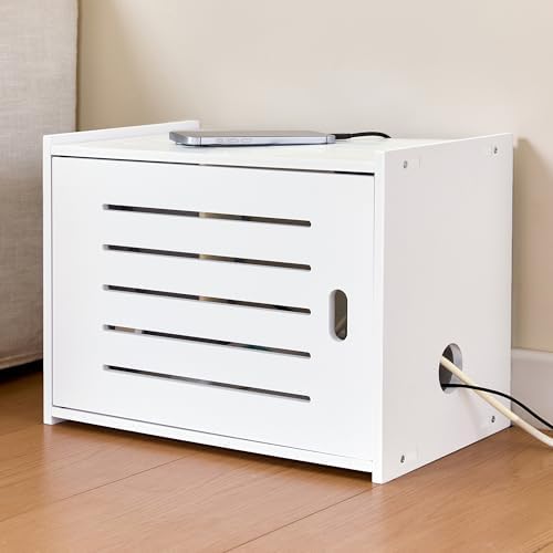 WiFi Router Storage Cabinet, WiFi Box Hider with Cable Management by WelcometoTristcily