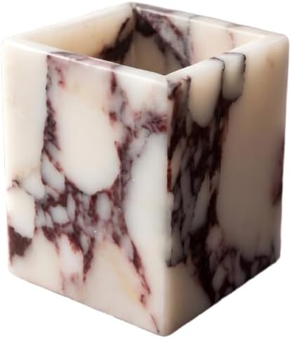 Natural Calacatta Viola Marble Makeup Brush Holder, Pen Holder by Unknown