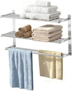 Taaji Towel Racks for Bathroom 24 inch, 2 Tier with Towel Bars, Brushed by Taaji