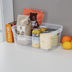 Sterilite 5.25x9.5x13 In Medium Polished Open Scoop Front Storage Bin w/ Comfortable Carry Through Handles for Household Organization, Clear (24 Pack) - Image 4