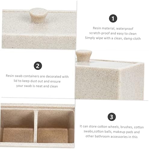 MAGICLULU Cotton Swabs Holder with Detachable Divider Compartment Makeup Organizer for Cotton Pads and Swabs Easy to Clean Dustproof Storage for Countertop and Bathroom Use - Image 3