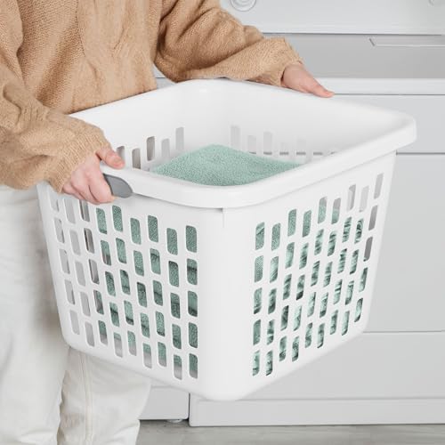 Sterilite Square Laundry Basket, Plastic Clothes Hamper, 12 Pack - Image 4