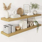 Vivelove Deep Floating Shelves 48x12” Set of 2, Oak by VIVELOVE