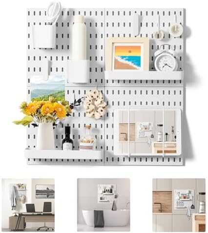 VUSIGN Pegboard Combination Wall Organizer Kit 22" x 22", White by VUSIGN